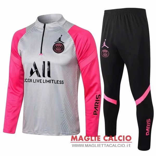 nuova paris saint germain insieme completo grigio rosa nero giacca 2021-2022