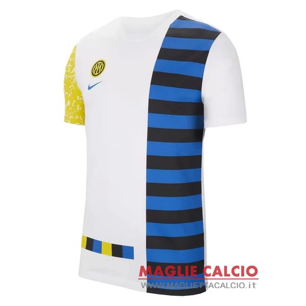 nuova magliette inter milan formazione 2021-2022 bianco blu giallo