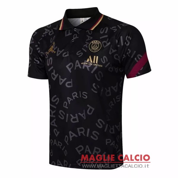 paris saint germain nero giallo magliette polo nuova 2021-2022