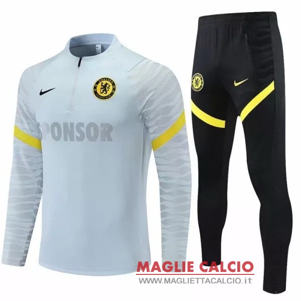 nuova chelsea insieme completo grigio giallo nero giacca 2021-2022