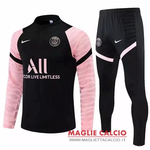 nuova paris saint germain insieme completo nero rosa giacca 2021-2022