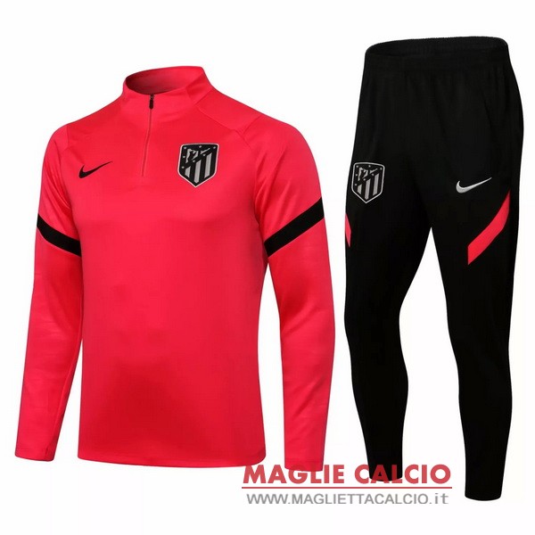 nuova atletico madrid insieme completo rosso nero giacca 2021-2022