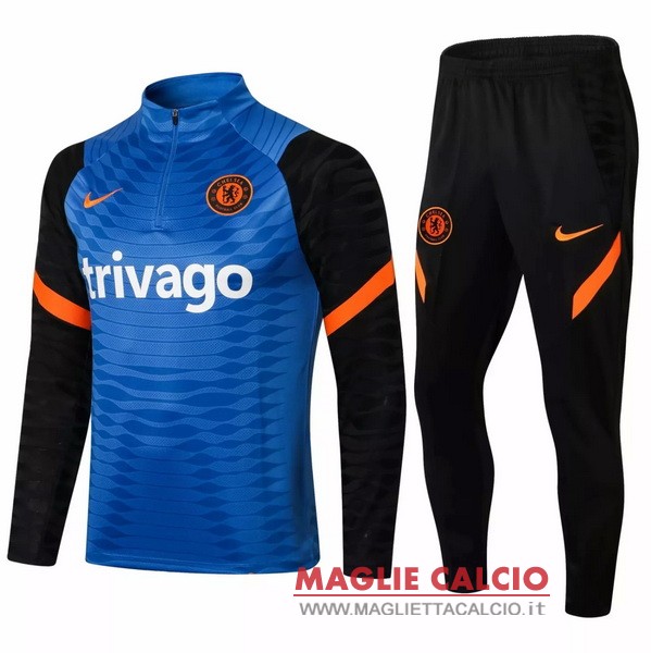 nuova chelsea insieme completo blu arancione nero giacca 2021-2022