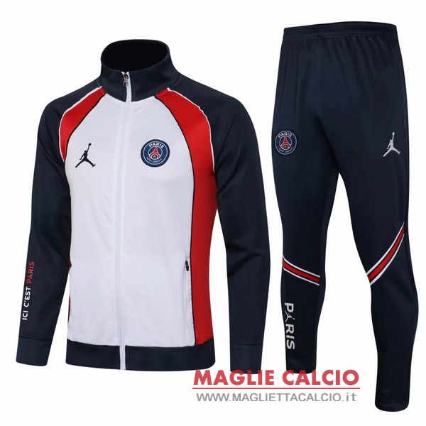 nuova paris saint germain insieme completo bianco rosso blu giacca 2021-2022