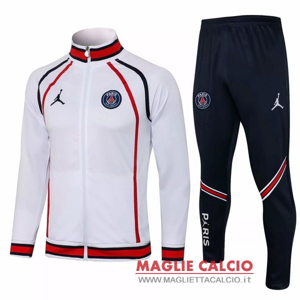 nuova paris saint germain insieme completo bianco rosso giacca 2021-2022