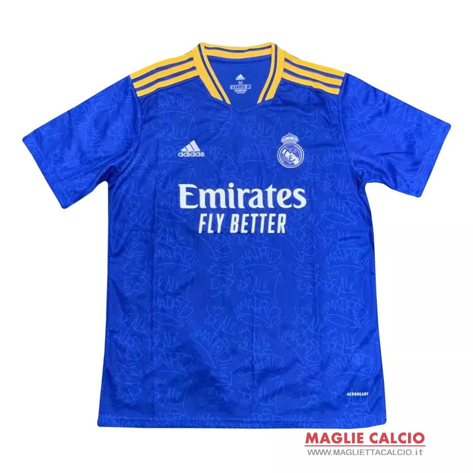 nuova magliette real madrid formazione 2021-2022 blu giallo