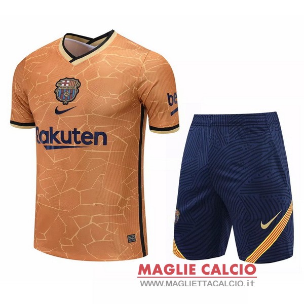 nuova formazione set completo divisione magliette barcelona 2021-2022 arancione nero