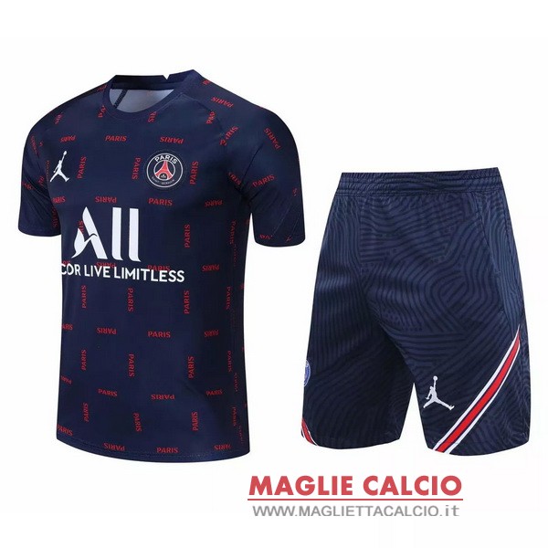 nuova formazione set completo divisione magliette paris saint germain 2021-2022 blu rosso