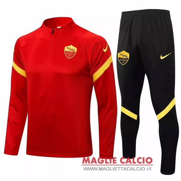 nuova as roma insieme completo rosso nero giacca 2021-2022