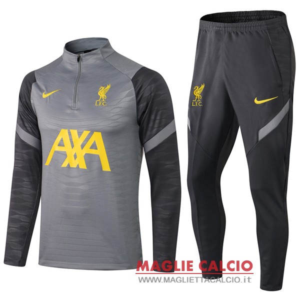 nuova liverpool insieme completo grigio giallo giacca 2021-2022