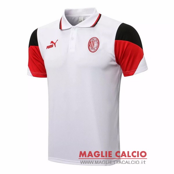 ac milan bianco rosso nero magliette polo nuova 2021-2022