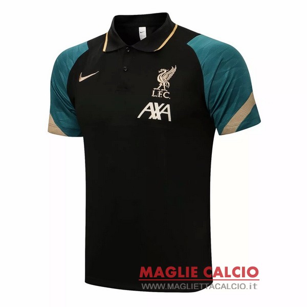 liverpool nero verde magliette polo nuova 2021-2022