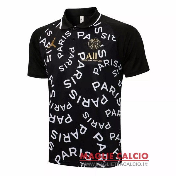 paris saint germain nero bianco magliette polo nuova 2021-2022