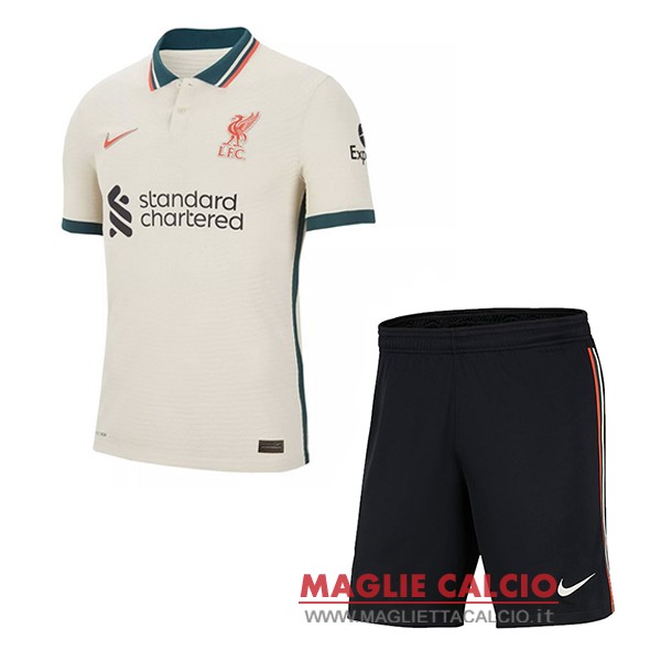 nuova seconda magliette liverpool set completo bambino 2021-2022