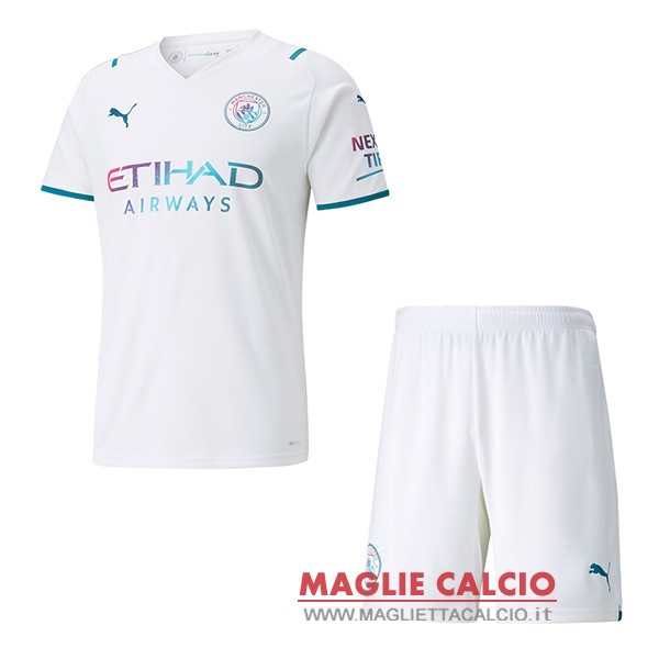 nuova seconda magliette manchester city set completo bambino 2021-2022