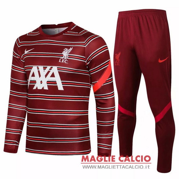 nuova liverpool insieme completo rosso bianco giacca 2021-2022