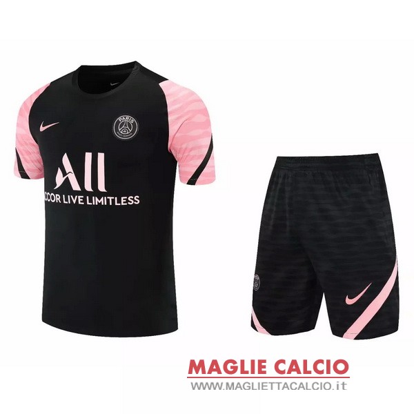 nuova formazione set completo divisione magliette paris saint germain 2021-2022 rosa nero