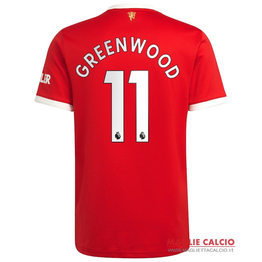 nuova maglietta manchester united 2021-2022 greenwood 11 prima