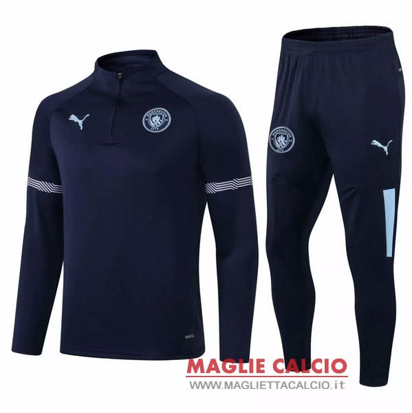 nuova manchester city insieme completo blu navy giacca a vento 2021-2022