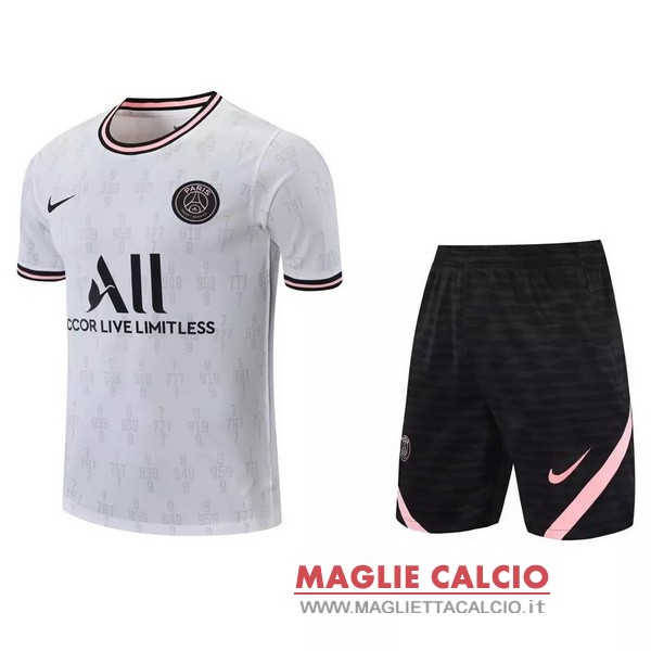 nuova formazione set completo divisione magliette paris saint germain 2021-2022 bianco nero