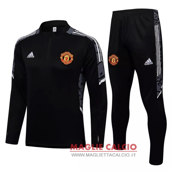 nuova manchester united insieme completo Nero grigio giacca 2021-2022