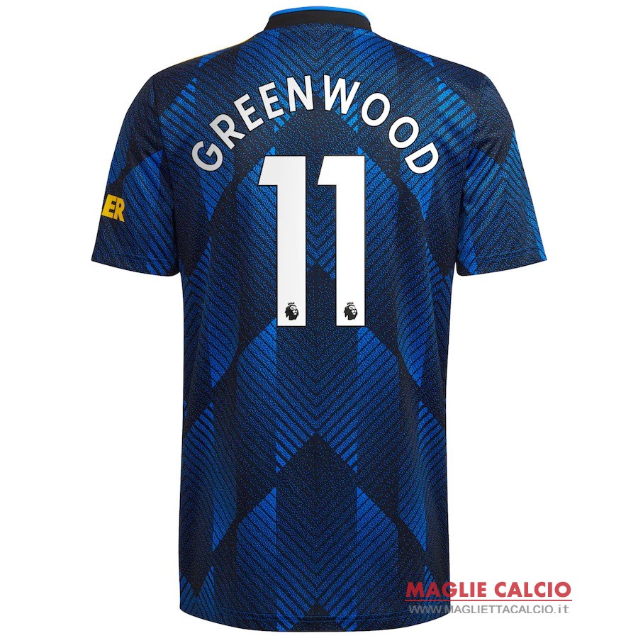 nuova maglietta manchester united 2021-2022 greenwood 11 terza