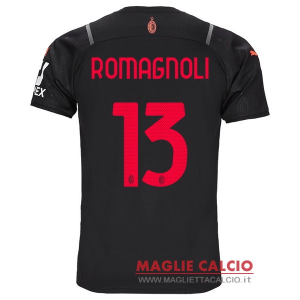 nuova maglietta ac milan 2021-2022 romagnoli 13 terza