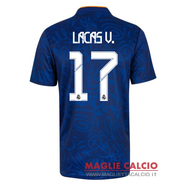 nuova maglietta real madrid 2021-2022 lucas v. 17 seconda