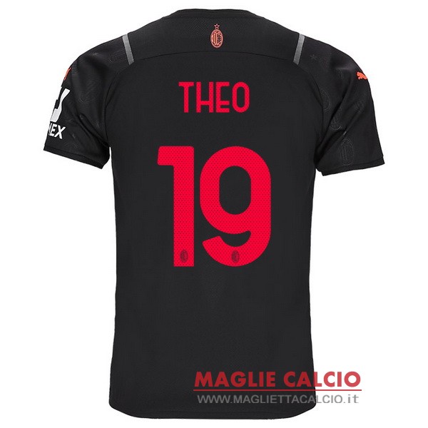 nuova maglietta ac milan 2021-2022 theo 19 terza