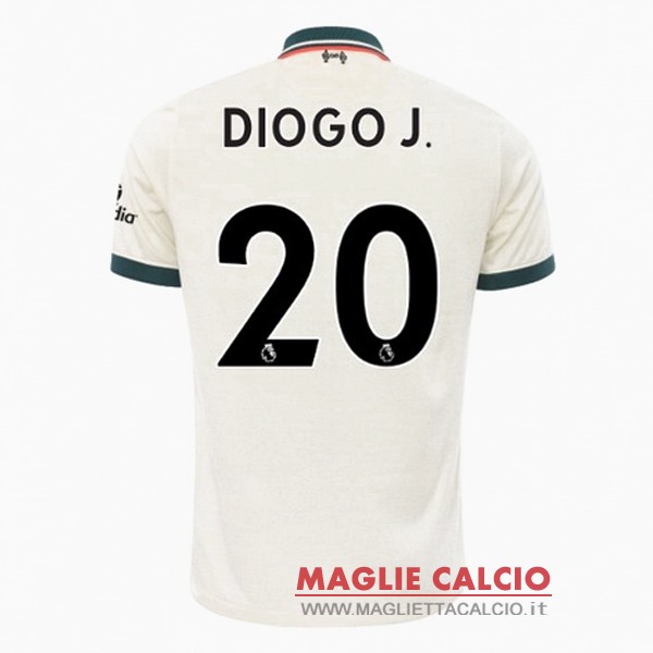 nuova maglietta liverpool 2021-2022 diogo jota 20 seconda