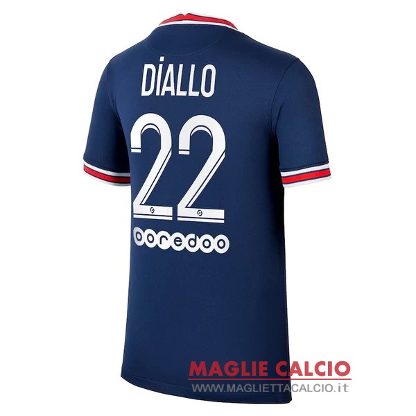 nuova maglietta paris saint germain 2021-2022 diallo 22 prima