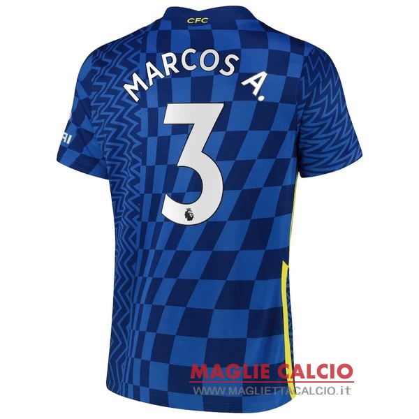 nuova maglietta chelsea 2021-2022 marcos a. 3 prima