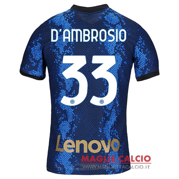 nuova maglietta inter milan 2021-2022 d'ambrosio 33 prima