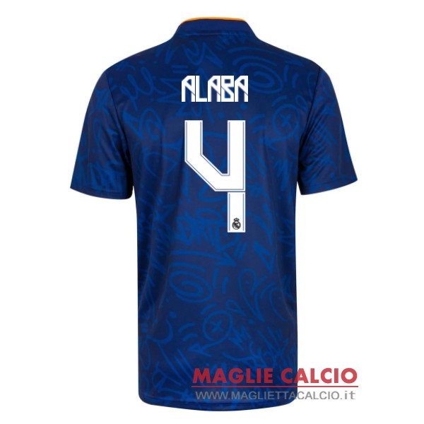 nuova maglietta real madrid 2021-2022 alaba 4 seconda