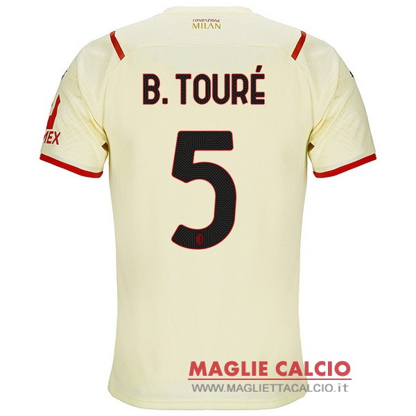 nuova maglietta ac milan 2021-2022 b.toure 5 seconda