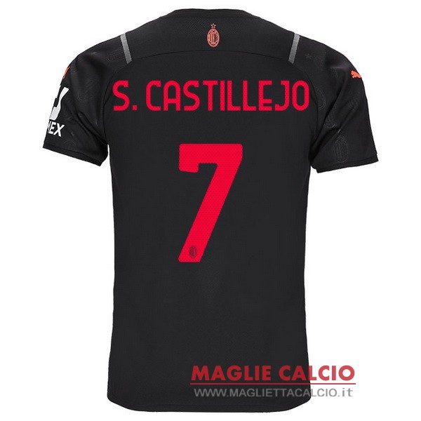 nuova maglietta ac milan 2021-2022 s.castillejo 7 terza