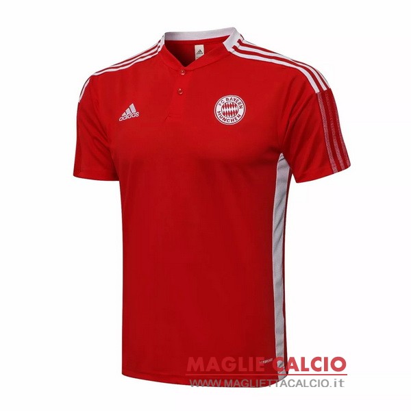 bayern munich rosso bianco magliette polo nuova 2021-2022