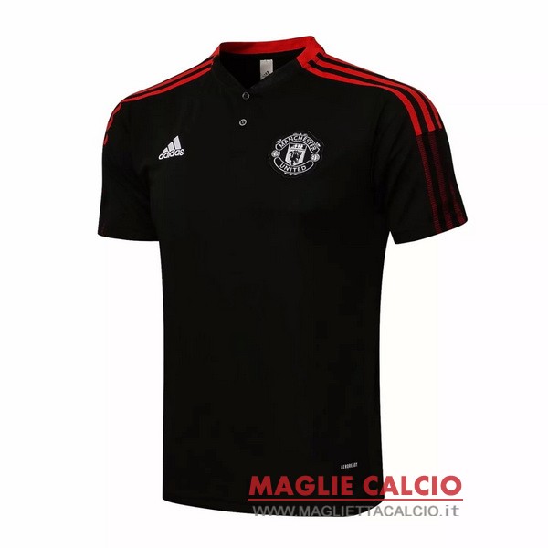 manchester united nero rosso magliette polo nuova 2021-2022