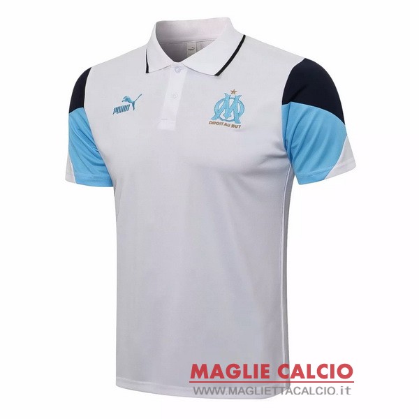 polo maglia marseille 2021-2022 bianco blu