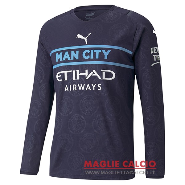 nuova terza magliette manica lunga manchester city 2021-2022