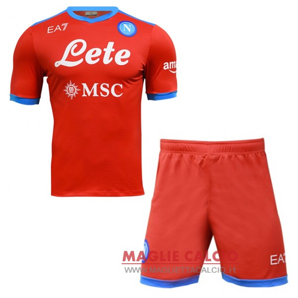 nuova cuarta divisione magliette napoli set completo uomo 2021-2022 rosso