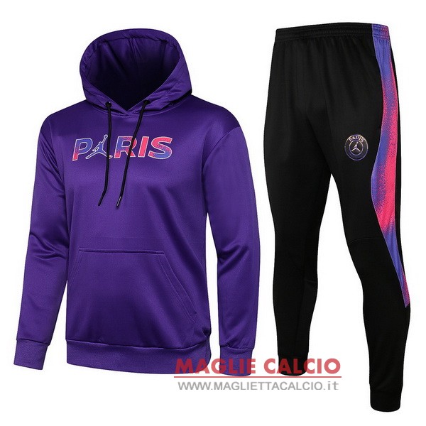 nuova paris saint germain insieme completo purpureo nero felpa cappuccio 2021-2022