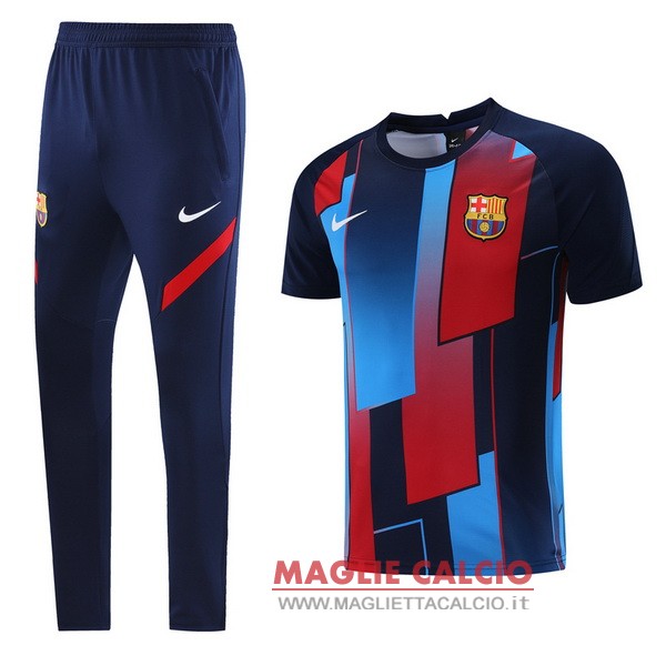 nuova formazione set completo divisione magliette barcelona 2021-2022 blu rosso nero