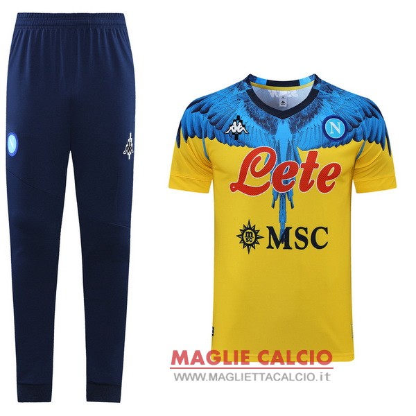 nuova formazione set completo divisione magliette napoli 2021-2022 blu giallo