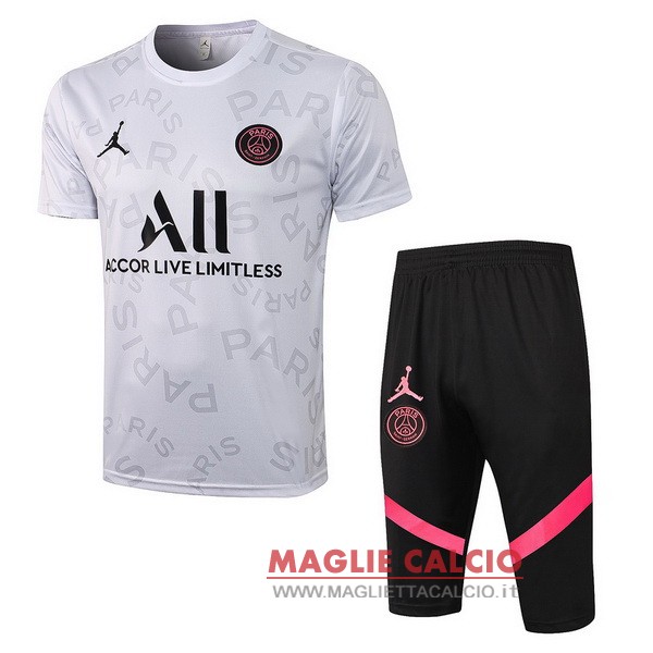 nuova formazione set completo divisione magliette paris saint germain 2021-2022 bianco I nero