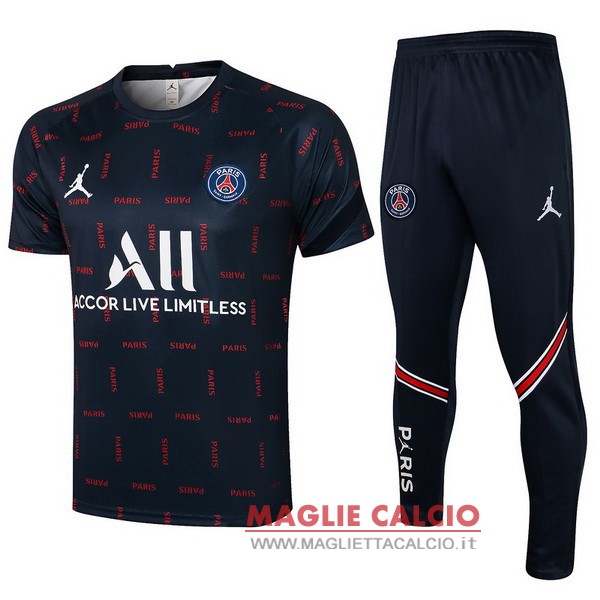 nuova formazione set completo divisione magliette paris saint germain 2021-2022 blu navy rosso