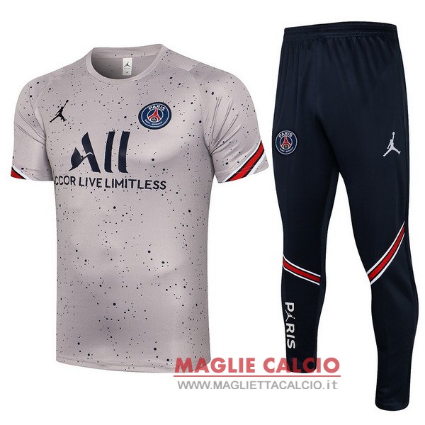 nuova formazione set completo divisione magliette paris saint germain 2021-2022 grigio I nero