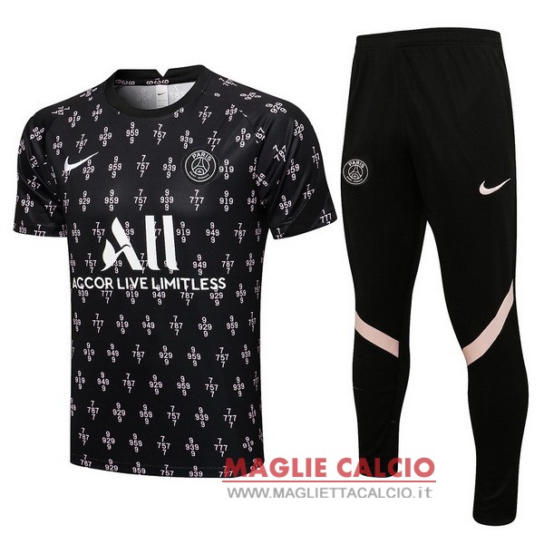 nuova formazione set completo divisione magliette paris saint germain 2021-2022 nero rosa bianco