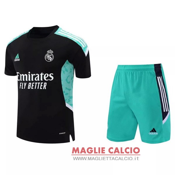 nuova formazione set completo divisione magliette real madrid 2021-2022 nero verde