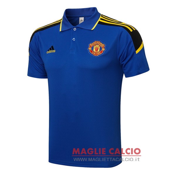 manchester united blu nero magliette polo nuova 2021-2022